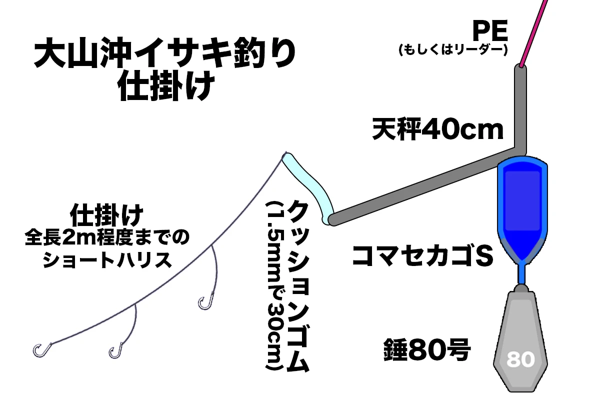 大山沖イサキ釣り仕掛け