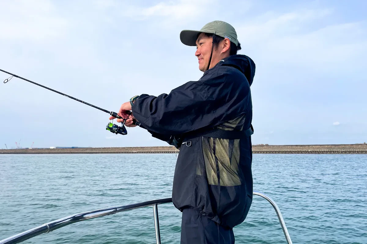 2〜3回ロッドを煽る