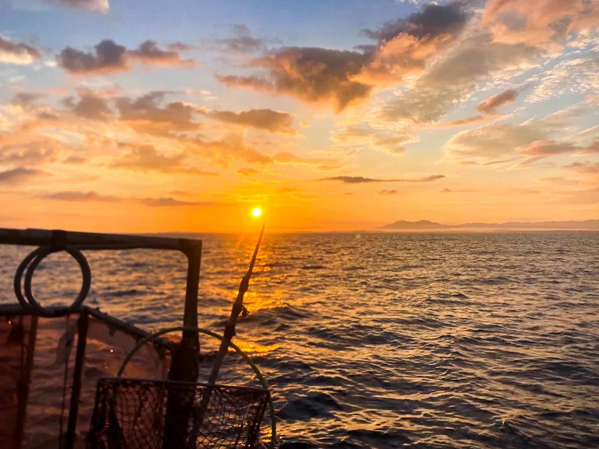 水平線に見える朝日