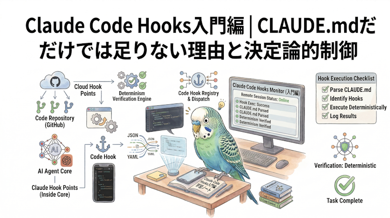 Claude Code Hooks 入門編｜CLAUDE.mdだけでは足りない理由と決定論的制御