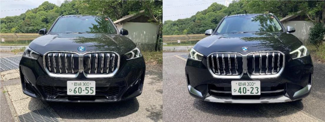 BMW iX1（左）とX1（右）