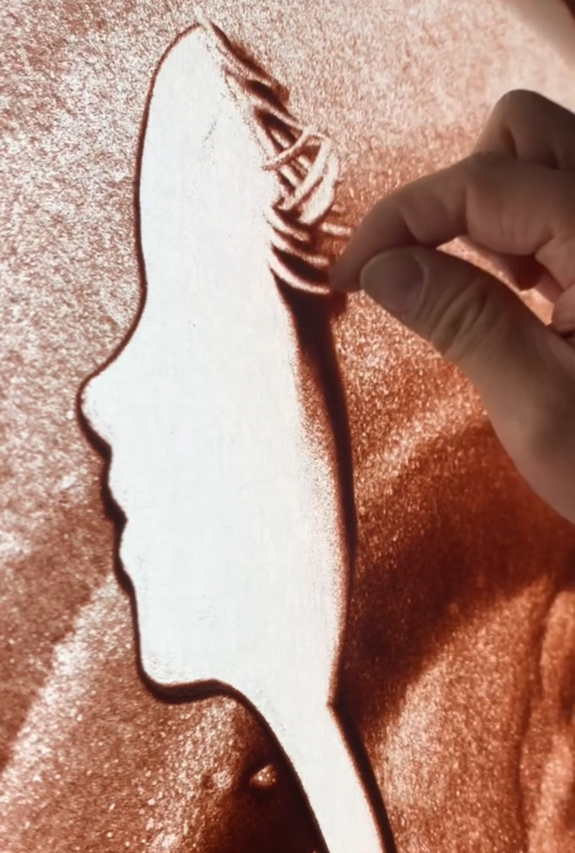 爪先による引き算技法:白抜き