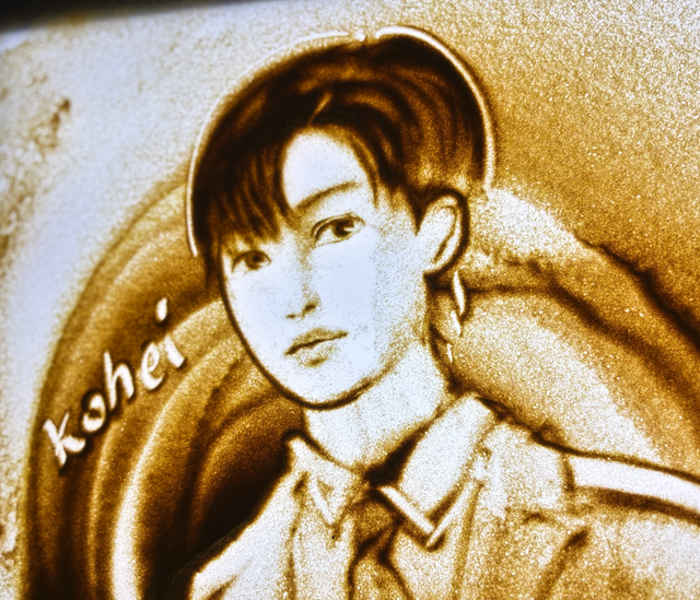 子供さんのリクエストで描いた似顔絵（作画時間５分）