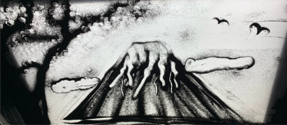 サンドアート教室で描いた富士山