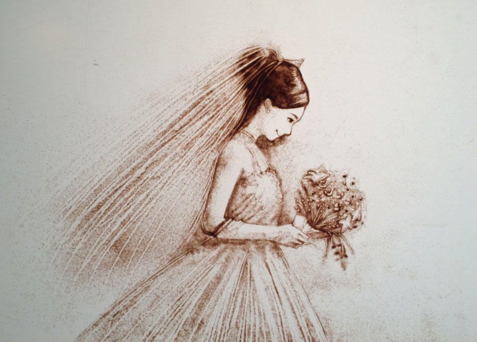 結婚式のサンドアート