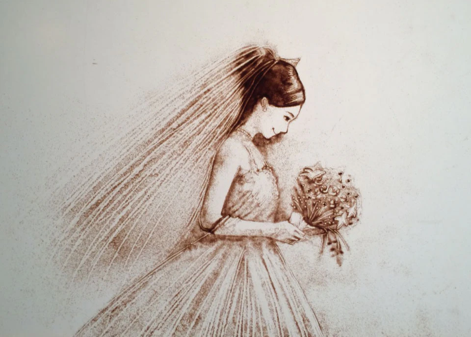 結婚式のサンドアート