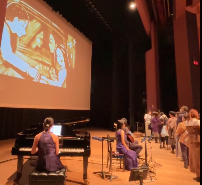 サンドアートの体験コーナー