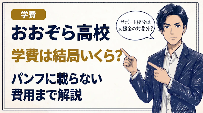 おおぞら高等学院の学費【2027年度】コース別の実質負担額をFPが徹底比較