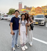 スジンさん、ダグラスくん、クロエちゃんin OKINAWA
