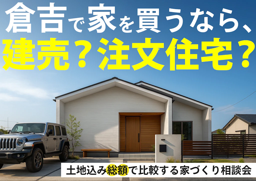 【倉吉中央店】倉吉で家を買うなら建売？注文住宅？土地込み総額 比較相談会