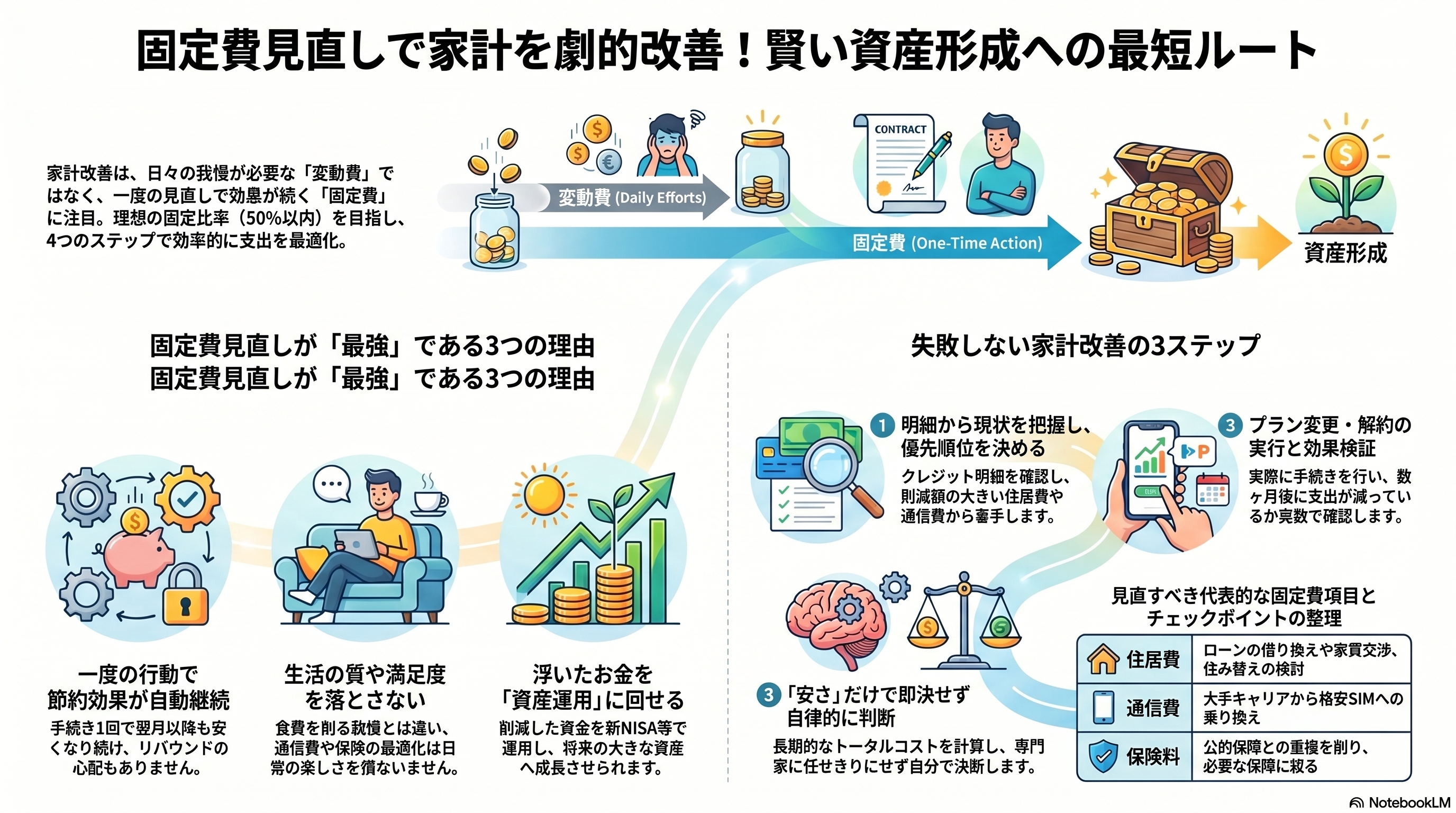 固定費見直しで家計を劇的改善！自律的にお金を管理する極意