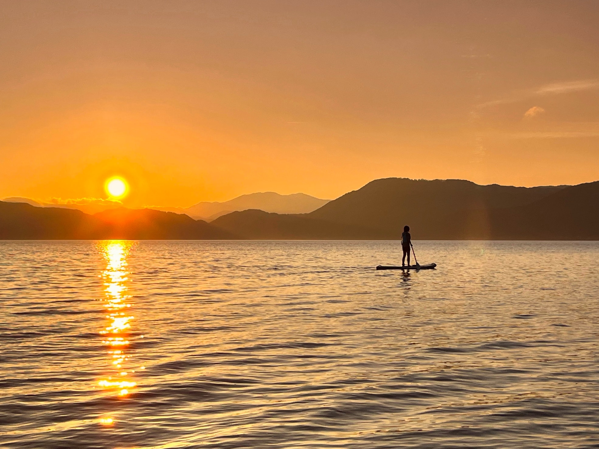 田沢湖でのSUP 1