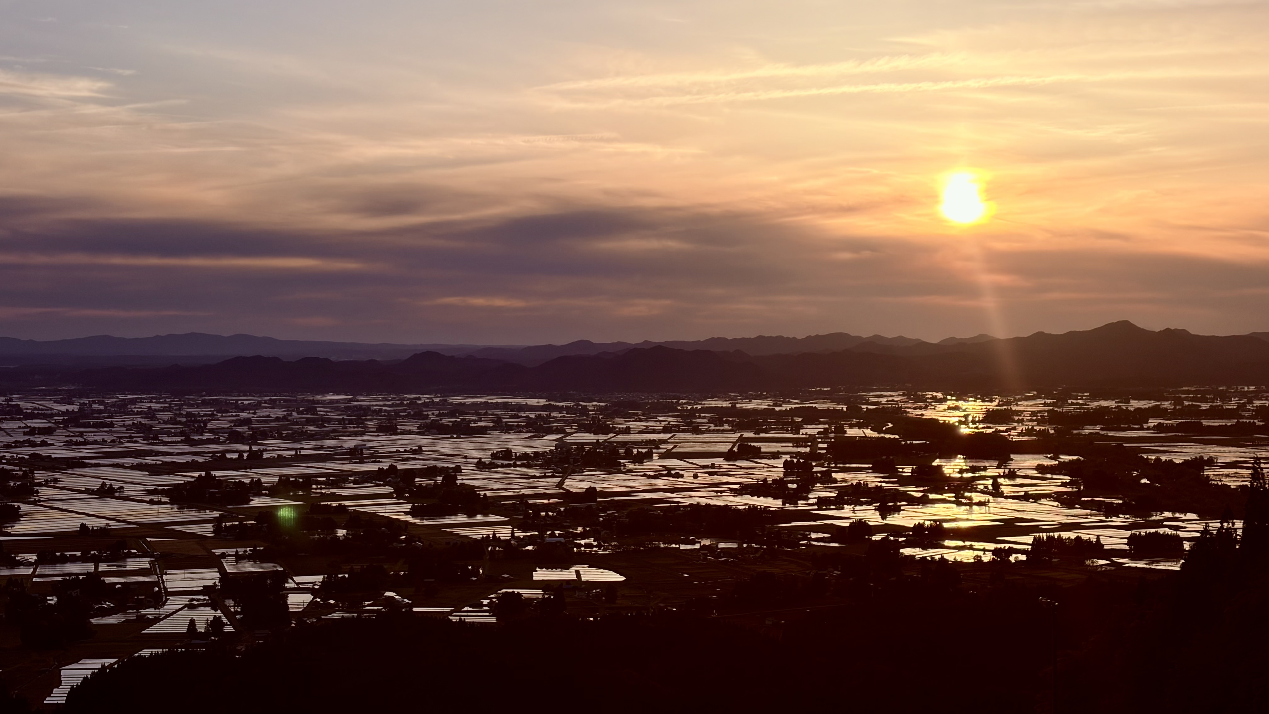 大台スキー場からみた綺麗な夕陽