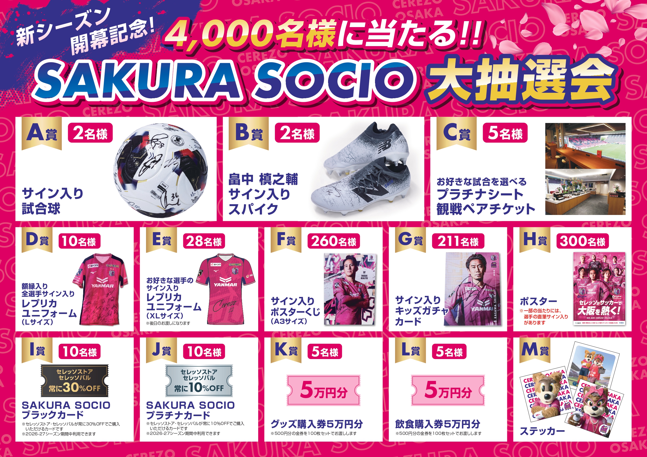 SAKURA SOCIO デー開催！大抽選会について | セレッソ大阪オフィシャル