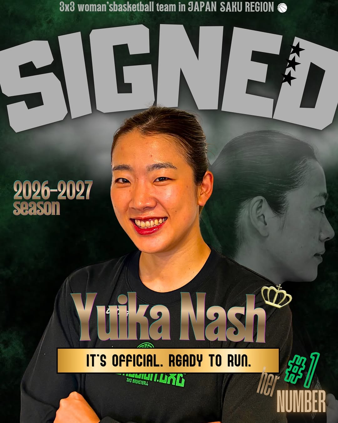 Yuika Nashの2026-2027シーズン契約合意Instagramビジュアル