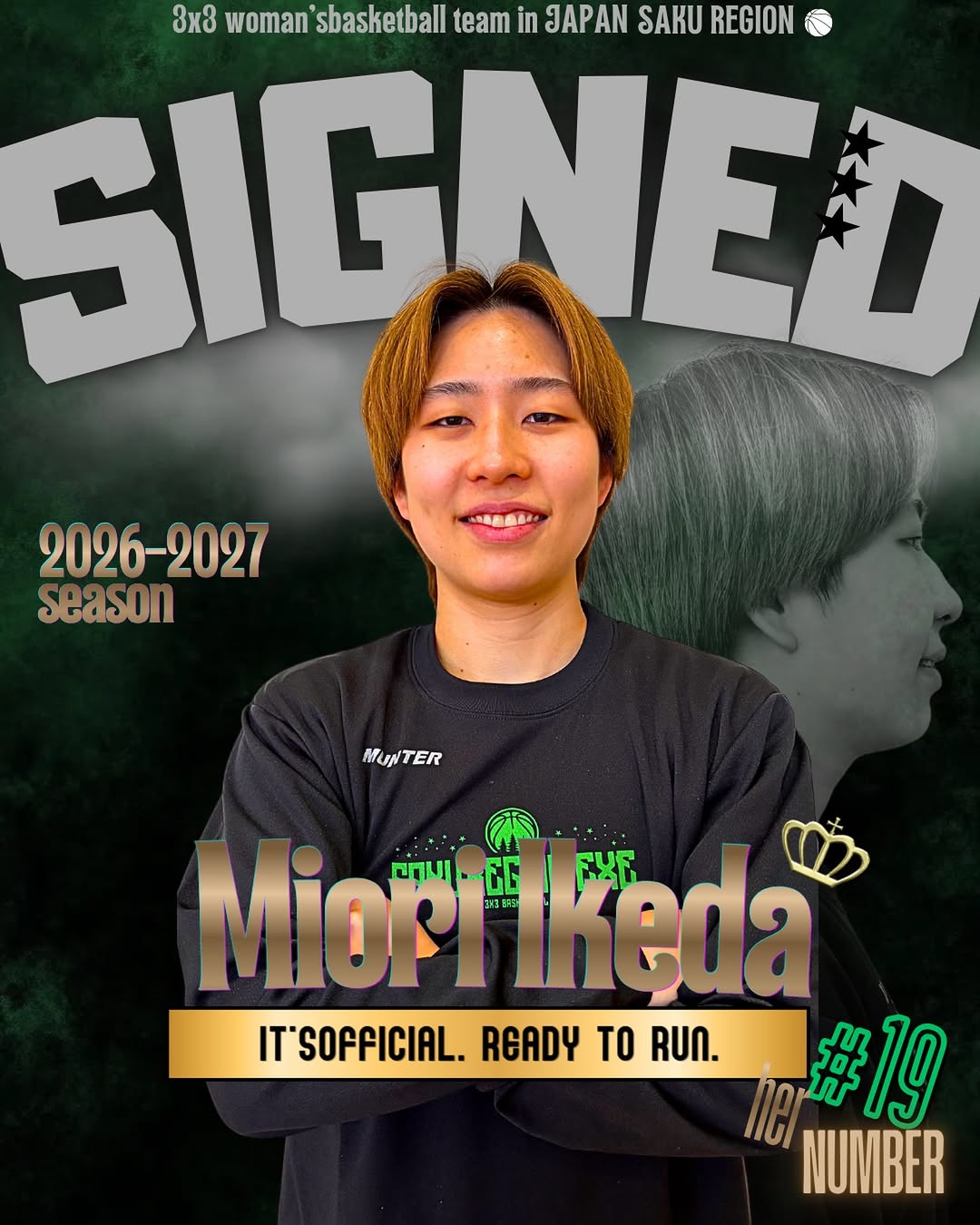 Miori Ikedaの2026-2027シーズン契約合意Instagramビジュアル