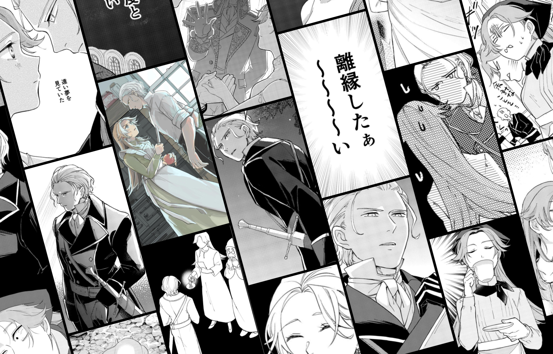 身分差に終わった恋を、今さらですが。の作品ビジュアル(「離縁したぁ〜い」のコマとギルベルト)