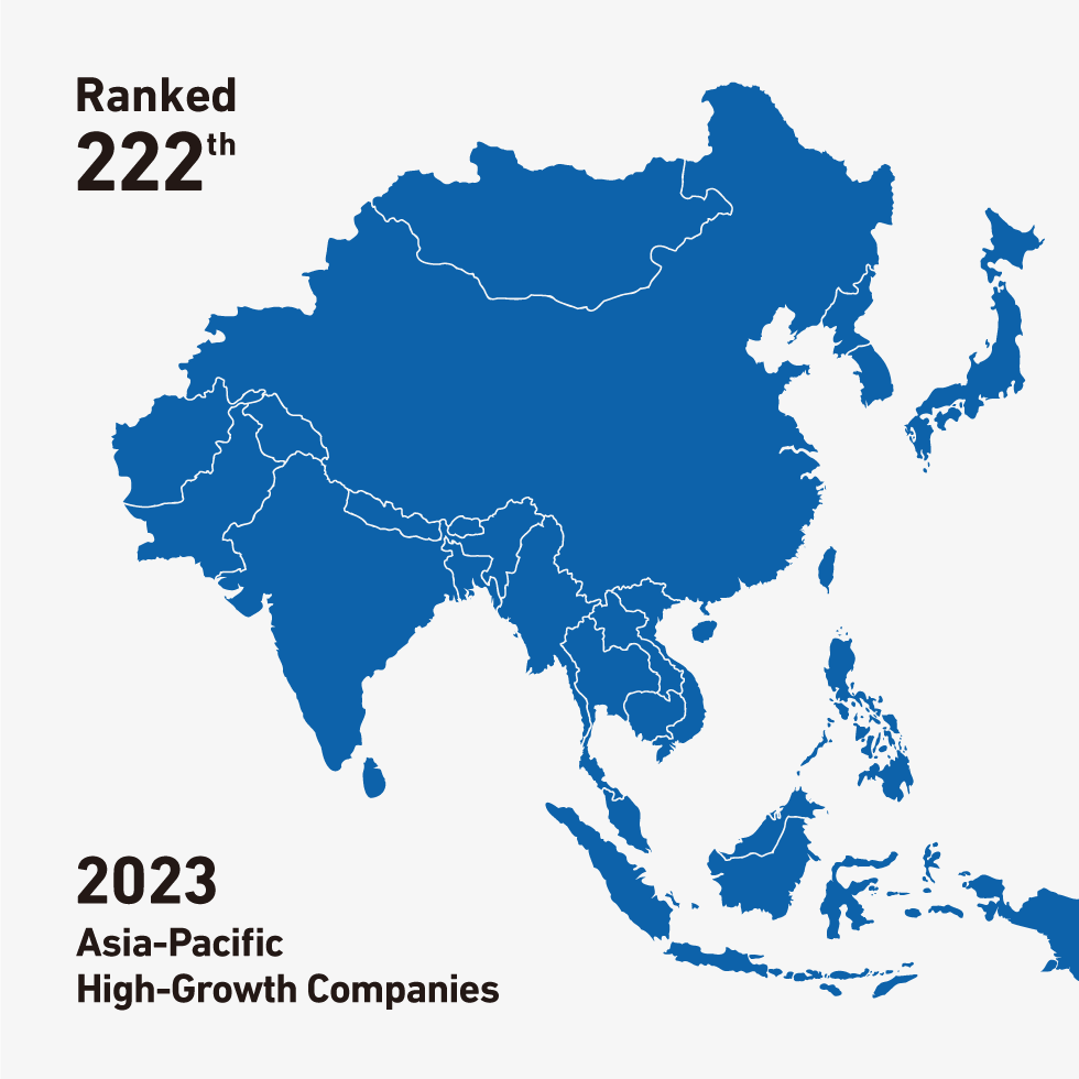 Financial Times社発表「アジア急成長企業ランキング」にて222位で3年連続ランクイン