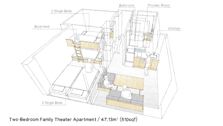 Two-Bedroom Family Theater Apartment