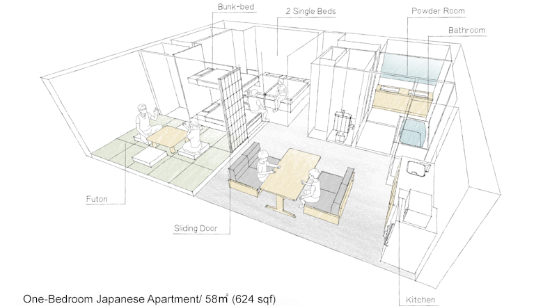 One-Bedroom Japanese Apartment