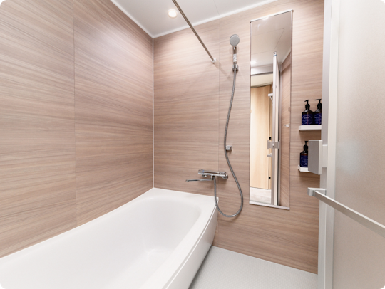 Separate washbasins and Bathrooms; 
all rooms are equipped with washer/dryers
