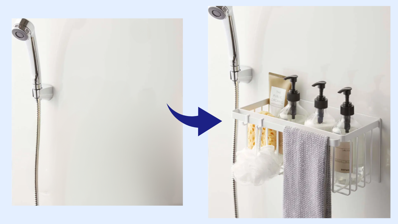 賃貸バスルーム収納改善例