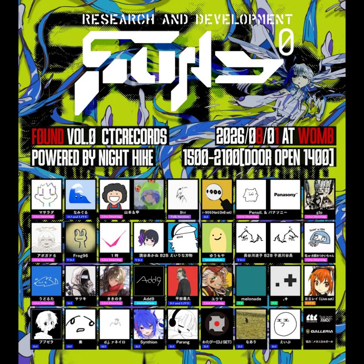FOUND Vol.0
CTCRECORDS
powerd by NIGHT HIKE