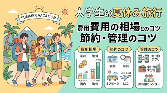 大学生の夏休み旅行費用の相場と節約・管理のコツ