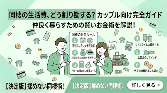 同棲の生活費、どう割り勘する？カップル向け完全ガイド【2026年版】