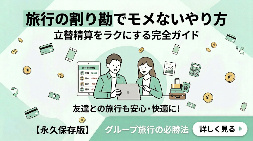 旅行の割り勘やり方完全ガイド｜立替精算でモメないコツ【2026年版】 | グループワリカン ブログ