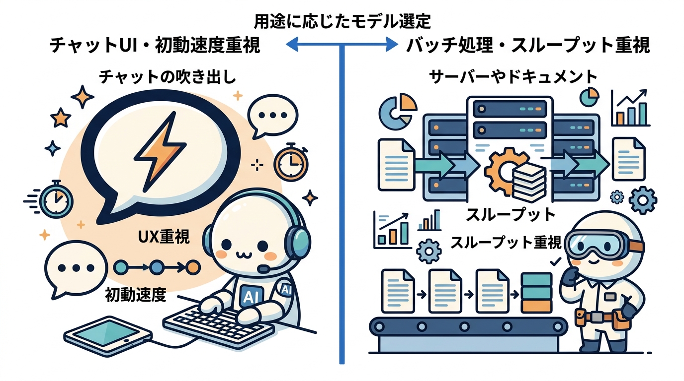 チャットUIとバッチ処理、用途別のLLM APIレイテンシ比較と選定
