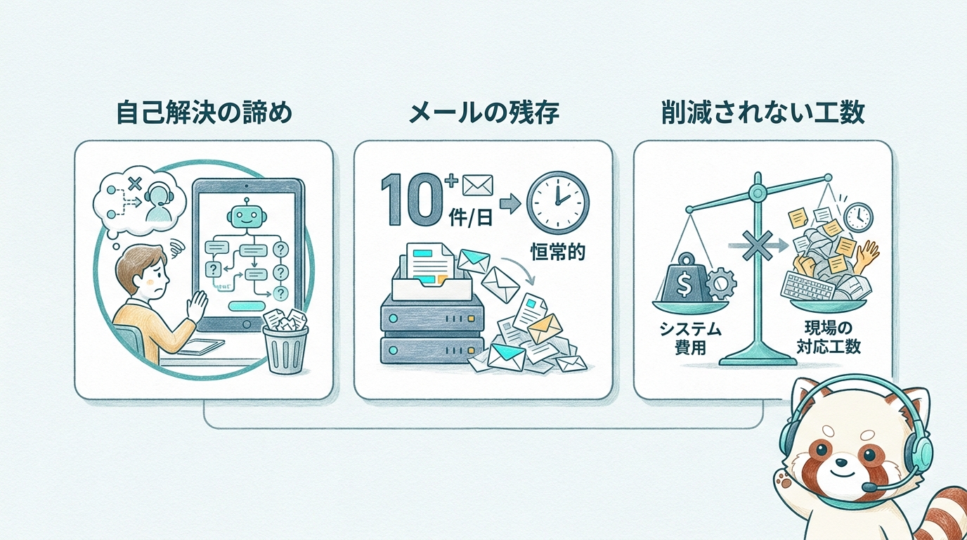 チャットボットで解決できず直接問い合わせる顧客の様子