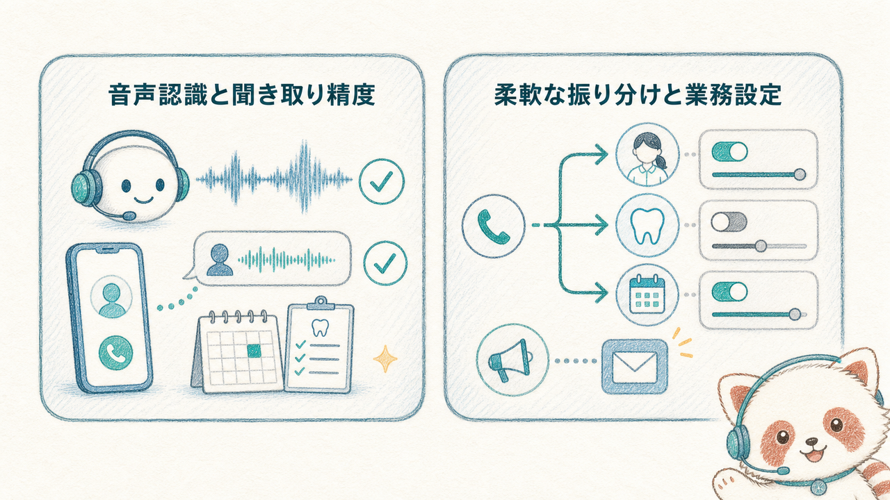 AI電話デモ中にチェックすべき音声認識と振り分け機能