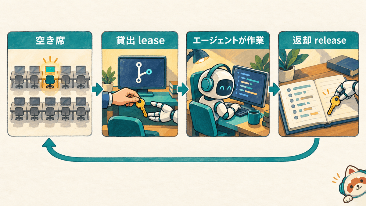 workspace の貸出と返却のサイクル