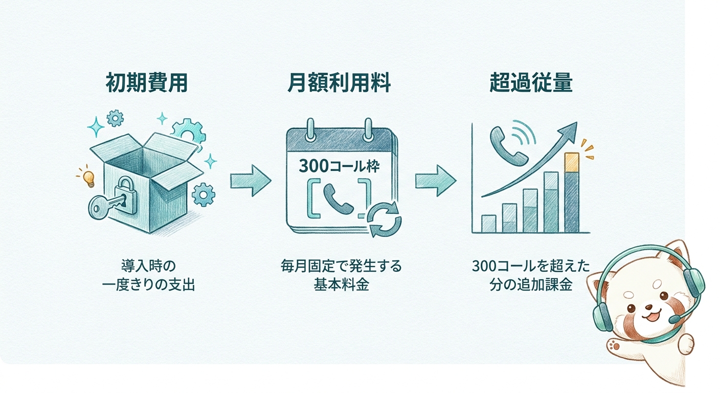 歯科医院AI電話の料金は初期費用・月額・超過従量の3要素