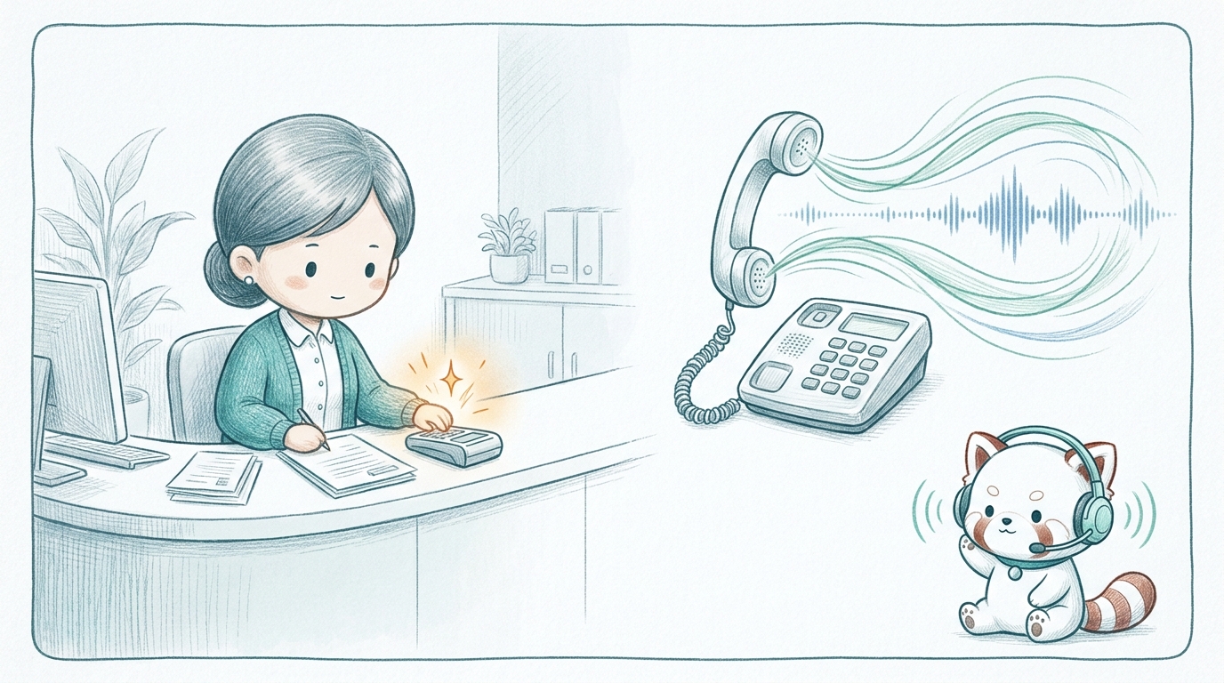 AI電話の一次受付で受付スタッフが電話対応から解放される様子