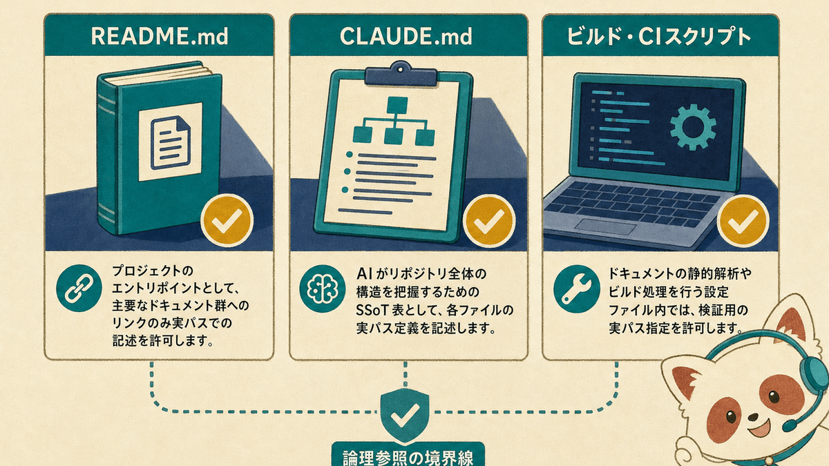 実パス直書きを許可する3箇所と論理参照の境界線