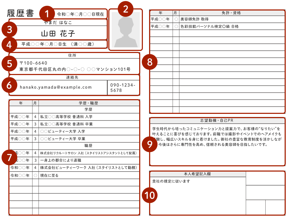 美容師の履歴書の書き方｜好印象を与えるコツや志望動機・自己PRの例文