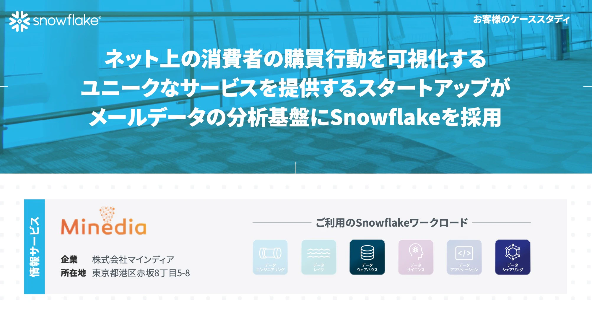 Snowflakeの活用事例ケーススタディにマインディアが紹介されました