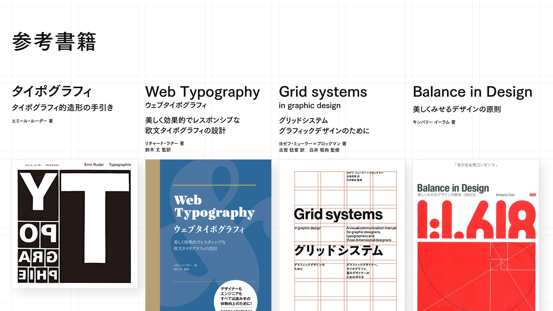 タイポグラフィとグリッドシステムの参考書籍