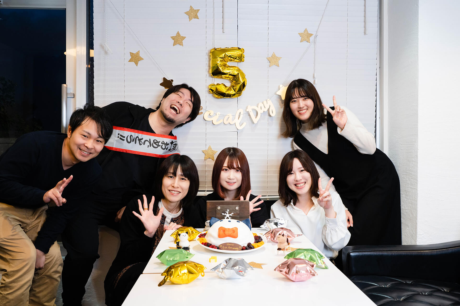 necco 5周年 秋田オフィス集合写真