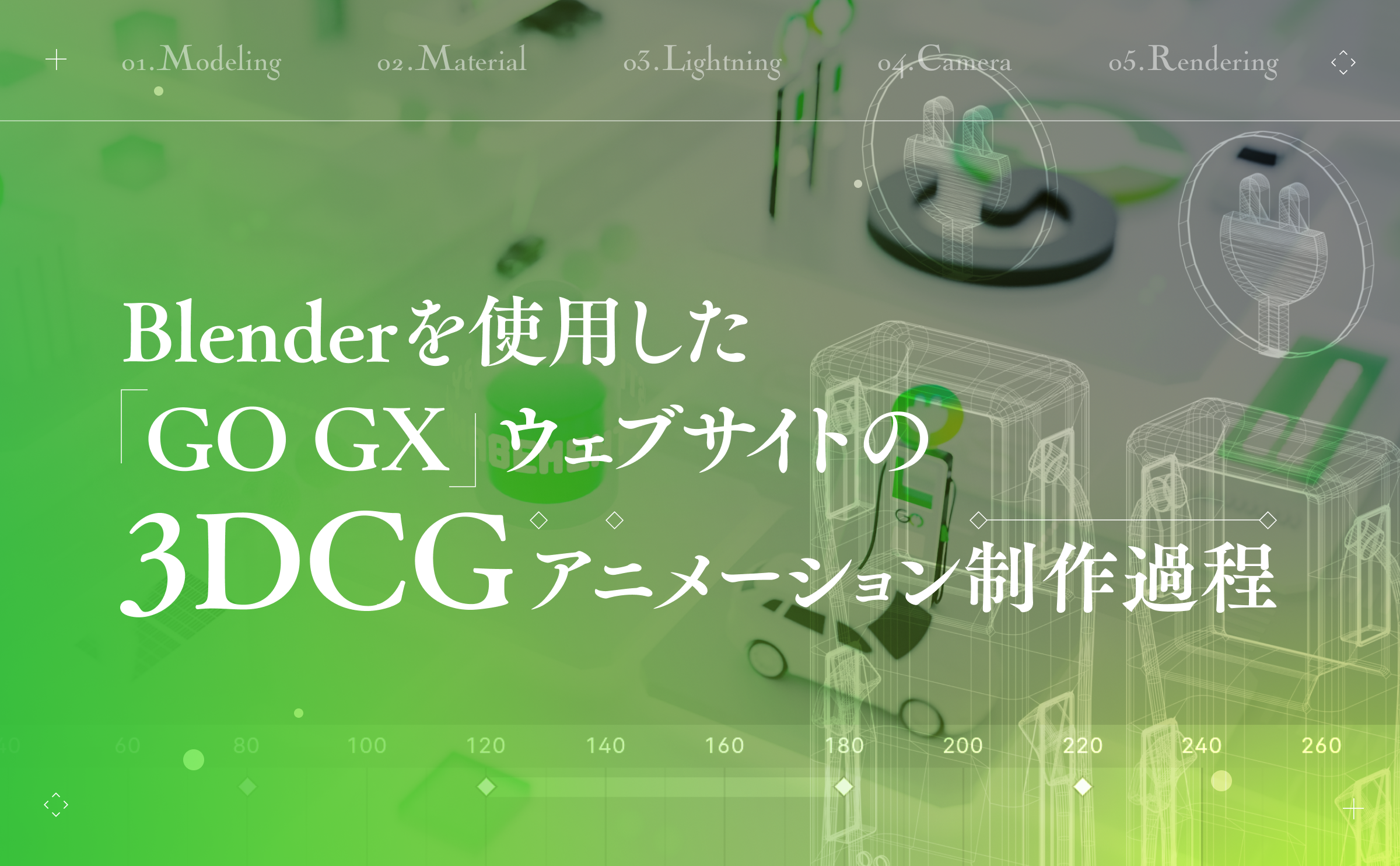 Blenderを使用した「GO GX」ウェブサイトの3DCGアニメーション制作過程