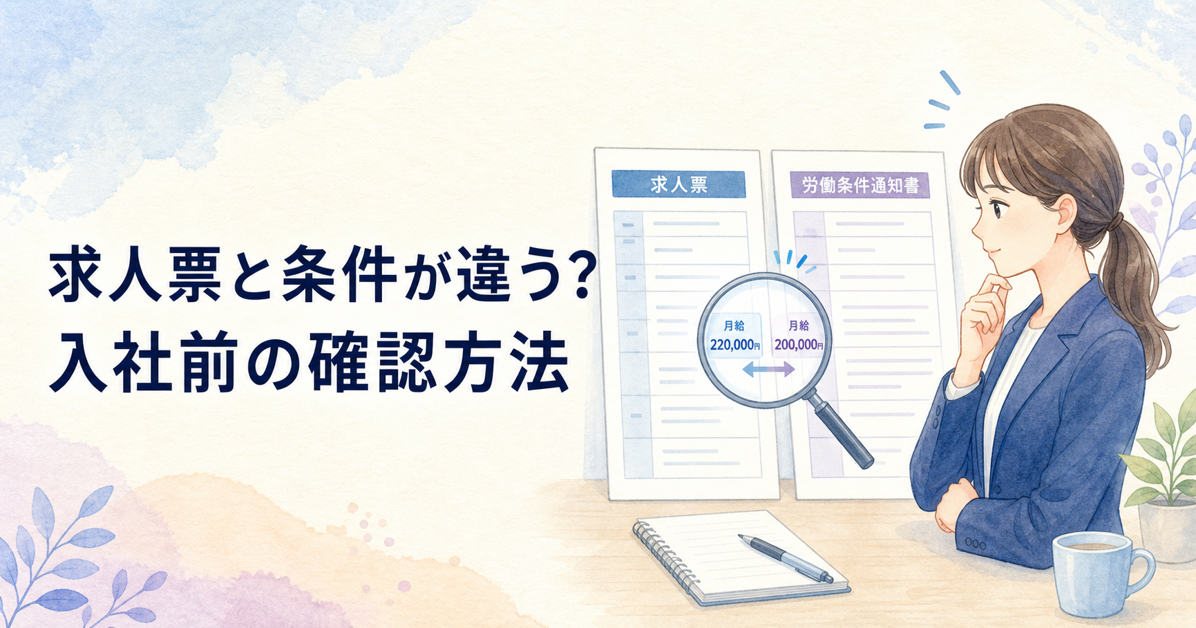 求人票と労働条件通知書が違うときはどうする？入社前の確認方法