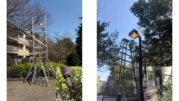 マンション街路灯工事×２台