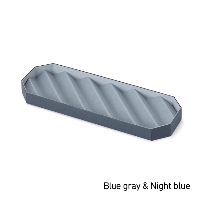 PLEATS TRAY Oblique BlueGray & NightBlue