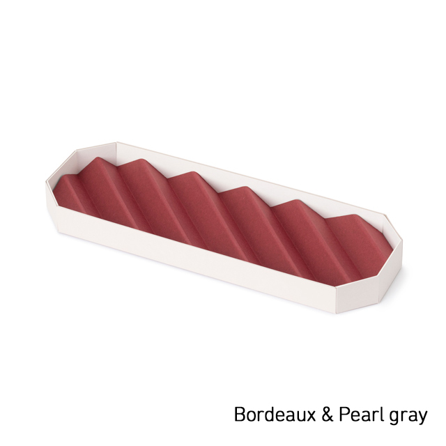 PLEATS TRAY Oblique Bordeaux & gray