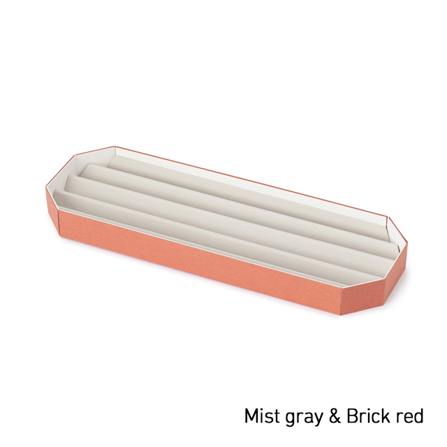 PLEATS TRAY Straight Mist gray & red