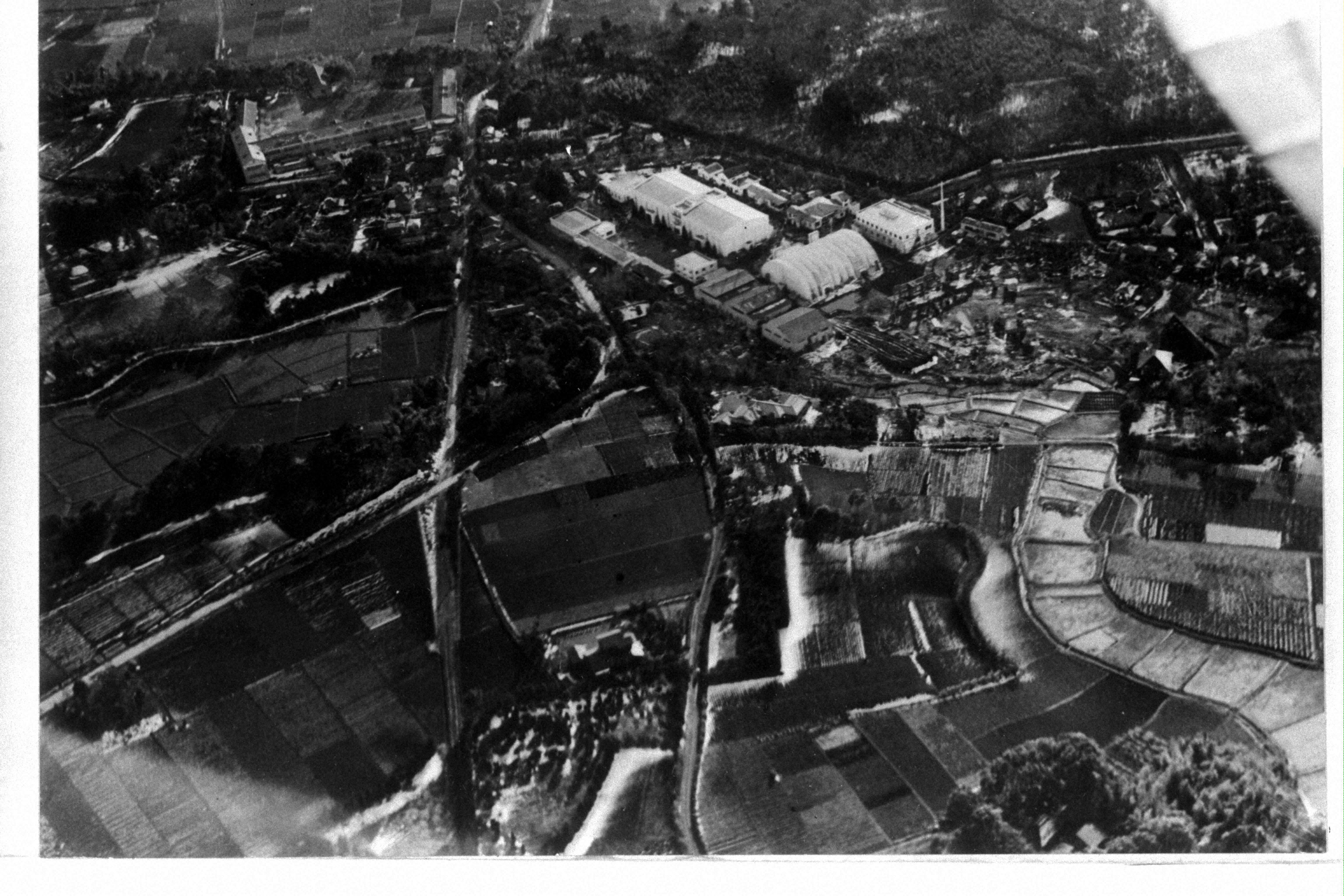 東京都世田ケ谷区のPCL撮影所航空写真＝1937年2月