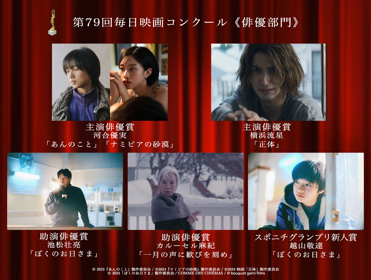 第79回毎日映画コンクール＜俳優部門＞受賞者決定