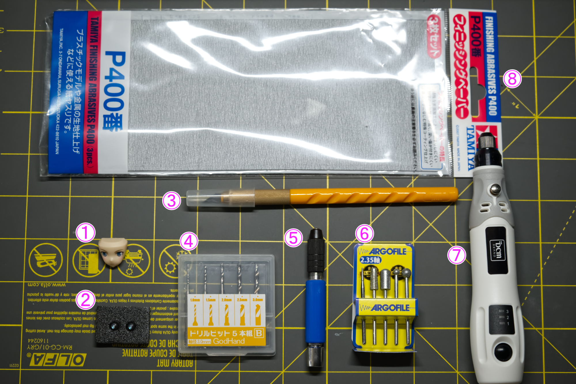 開眼に使うツール類